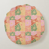 Groovy Retro Floral  ラウンドクッション (裏面)