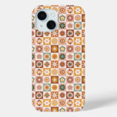Groovy Retro Floral Checked Case-Mate iPhoneケース (裏面)