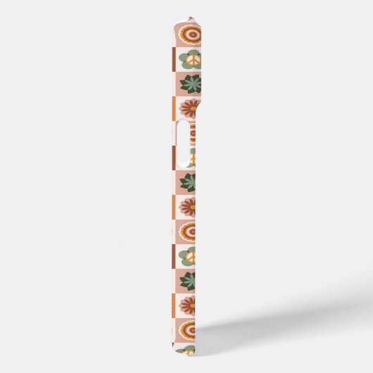 Groovy Retro Floral Checked Case-Mate iPhoneケース (裏面 / 右)