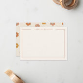 Groovy Retro Floral Flat Note Card ノートカード (正面/裏面インサイチュ)