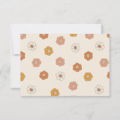 Groovy Retro Floral Flat Note Card ノートカード (裏面)