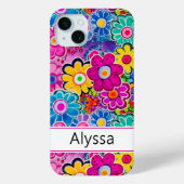 Groovy Retro Floral Personalized Case-Mate iPhoneケース (裏面)