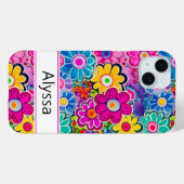 Groovy Retro Floral Personalized Case-Mate iPhoneケース (裏面 (横))