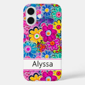 Groovy Retro Floral Personalized Case-Mate iPhoneケース (裏面)