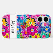 Groovy Retro Floral Personalized Case-Mate iPhoneケース (裏面 (横))