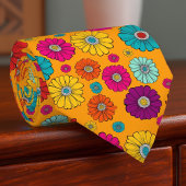 Groovy Retro Flower Power Mens Necktie ネクタイ