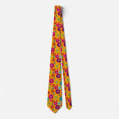 Groovy Retro Flower Power Mens Necktie ネクタイ (正面)