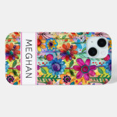 Groovy Retro Flower Power Personalized Case-Mate iPhoneケース (裏面 (横))