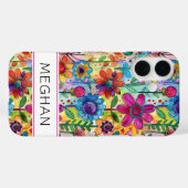 Groovy Retro Flower Power Personalized Case-Mate iPhoneケース (裏面 (横))