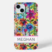 Groovy Retro Flower Power Personalized Case-Mate iPhoneケース (裏面)
