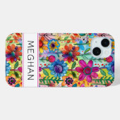 Groovy Retro Flower Power Personalized Case-Mate iPhoneケース (裏面 (横))