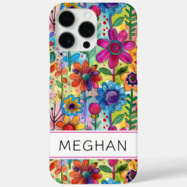 Groovy Retro Flower Power Personalized iPhone 16 Pro Maxケース