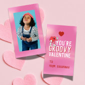 Groovy Retro Gradient Valentine's Classroom Card ノートカード