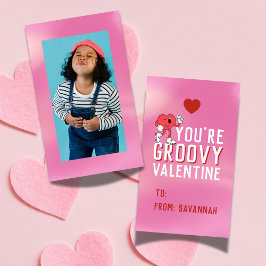 Groovy Retro Gradient Valentine's Classroom Card ノートカード