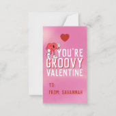 Groovy Retro Gradient Valentine's Classroom Card ノートカード (正面)