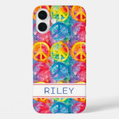 Groovy Retro Hippie Peace Sign Personalized Case-Mate iPhoneケース (裏面)