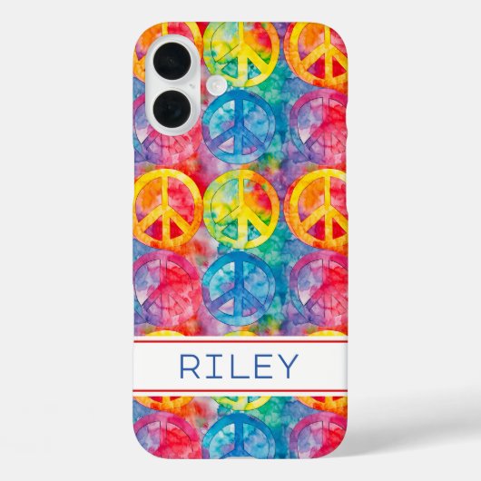 Groovy Retro Hippie Peace Sign Personalized Case-Mate iPhoneケース (裏面)