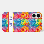 Groovy Retro Hippie Peace Sign Personalized Case-Mate iPhoneケース (裏面 (横))