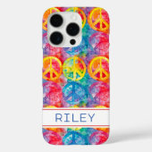 Groovy Retro Hippie Peace Sign Personalized Case-Mate iPhoneケース (裏面)