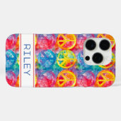 Groovy Retro Hippie Peace Sign Personalized Case-Mate iPhoneケース (裏面 (横))