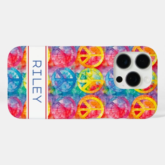 Groovy Retro Hippie Peace Sign Personalized Case-Mate iPhoneケース (裏面 (横))