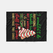 Groovy Retro I'd Do Sketchy Stuff For Christmas Tr フリースブランケット (正面(横))