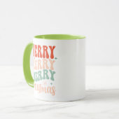Groovy Retro Merry Merry Merry Christmas マグカップ (正面左)
