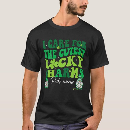 Groovy Retro Peds Nurse St Patrick s Day Pediatric Tシャツ (正面)