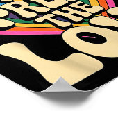 Groovy Retro Rainbow Heart Sitive Valentine Messag ポスター (角)