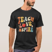 Groovy Retro Teach Love Inspire Back To School Tシャツ (正面)