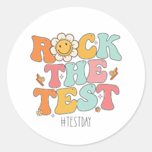 Groovy Rock The Test やる気を起こさせる Testing Day ラウンドシール