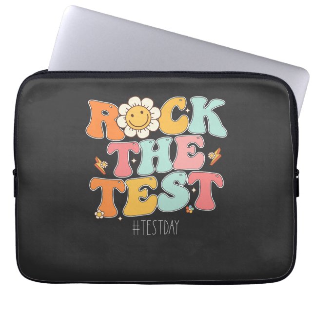 Groovy Rock The Test やる気を起こさせる Testing Day ラップトップスリーブ (正面)