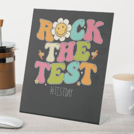 Groovy Rock The Test やる気を起こさせる Testing Day 台座サイン