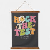 Groovy Rock The Test やる気を起こさせる Testing Day 吊り下げ型タペストリー (正面)