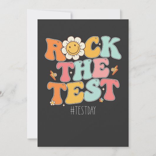 Groovy Rock The Test やる気を起こさせる Testing Day 招待状 (正面)