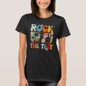 Groovy Rock The Test Motivational Retro Teachers T Tシャツ (正面)