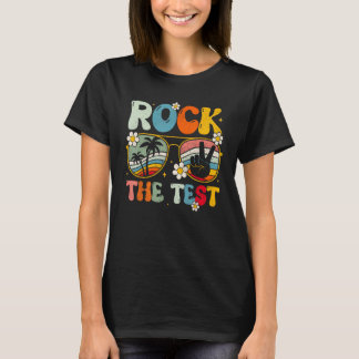 Groovy Rock The Test Motivational Retro Teachers T Tシャツ