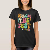Groovy Rock The Test Motivational Retro Teachers T Tシャツ (正面)