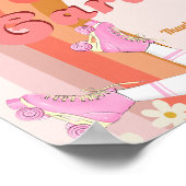 Groovy Roller転がのレトロでギフトとサインをスケートしよう ポスター (角)