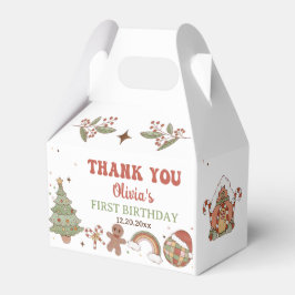 Groovy Santaクリスマスバースデーパーティーお願いボックス フェイバーボックス