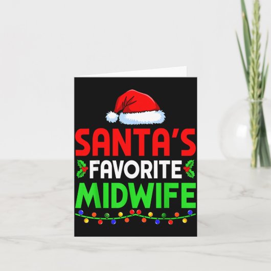 Groovy Santa's Favorite Midwife Nurse Christmas Sa カード (正面)