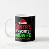 Groovy Santa's Favorite Midwife Nurse Christmas Sa コーヒーマグカップ (左)