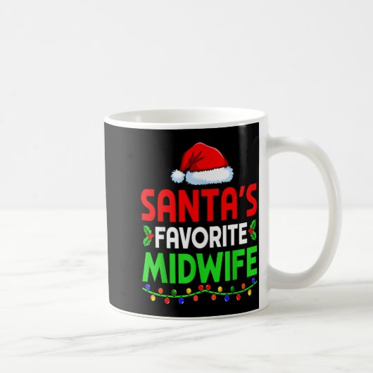 Groovy Santa's Favorite Midwife Nurse Christmas Sa コーヒーマグカップ (右)