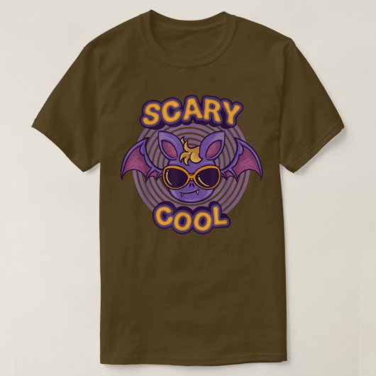 Groovy Scary Cool Vibes Funny Bat With Sunglasses Tシャツ (デザイン正面)