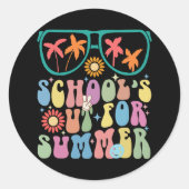 Groovy Schoolの最後の日は夏のために外出 ラウンドシール (正面)