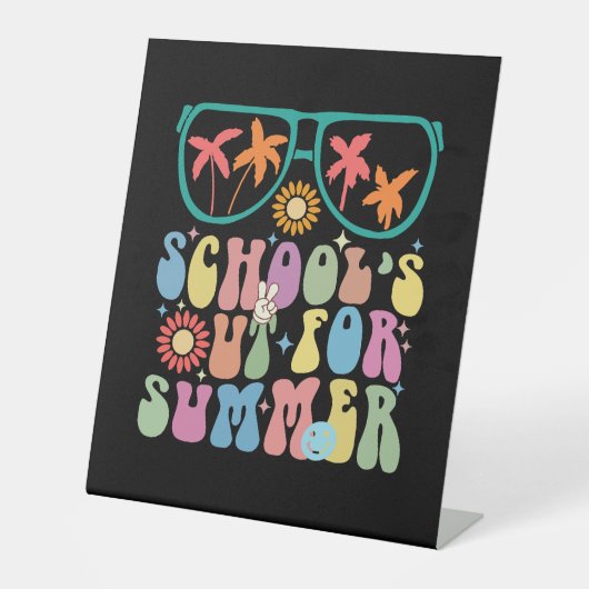 Groovy Schoolの最後の日は夏のために外出 台座サイン (正面)