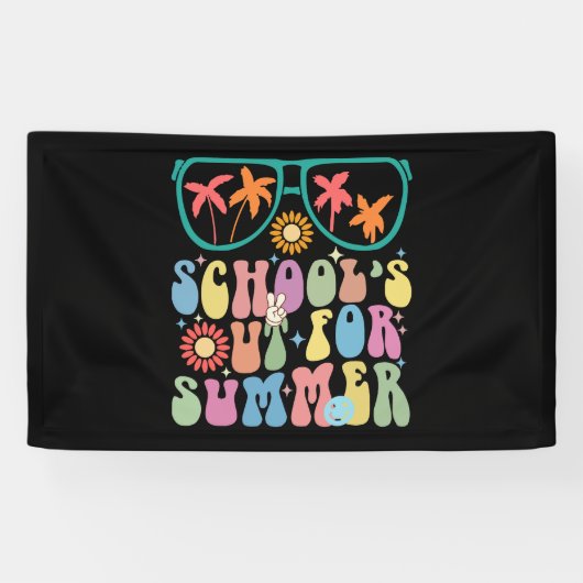 Groovy Schoolの最後の日は夏のために外出 横断幕 (横)
