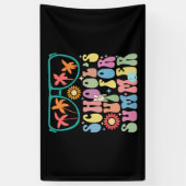 Groovy Schoolの最後の日は夏のために外出 横断幕 (縦)