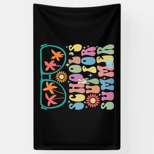 Groovy Schoolの最後の日は夏のために外出 横断幕 (縦)