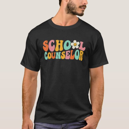 Groovy School Counselor First Day Teacher Kid Back Tシャツ (正面)